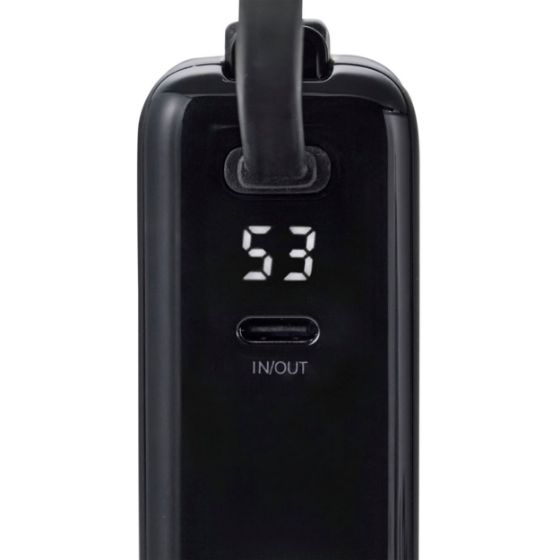 バッテリー・AC充電器・ケーブル一体型で、旅行や出張に大活躍!