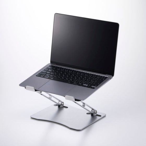 最適な高さ・角度に無段階調整できる 折り畳み式ノートパソコンスタンド
