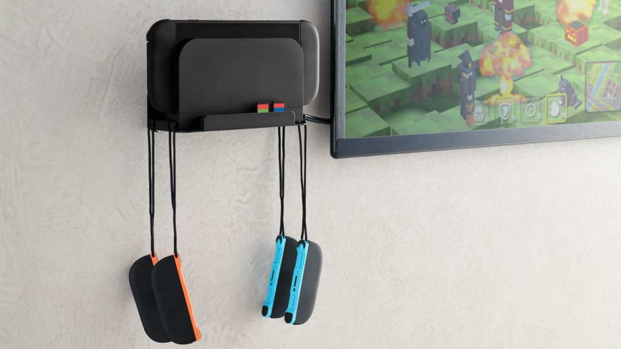 テレビ周りをスッキリ整頓!Nintendo Switch™シリーズ専用 壁掛けスタンド