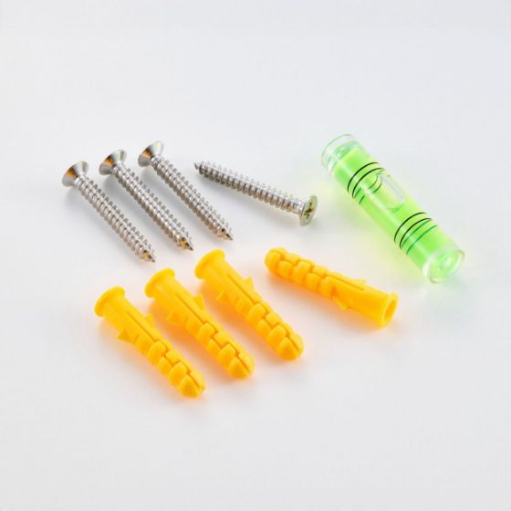 付属のネジで、石こうボード壁やコンクリート壁にしっかり取り付け可能