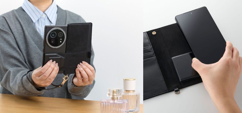 大型カメラにも対応!スマートフォンがピタッとくっつく自己吸着シートを採用した手帳型マルチスマホケース 2タイプを新発売