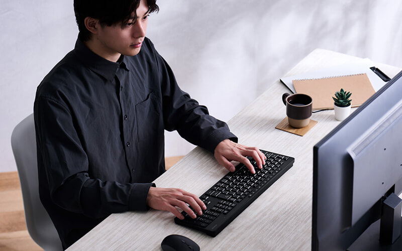 テンキー付きで数字入力も快適