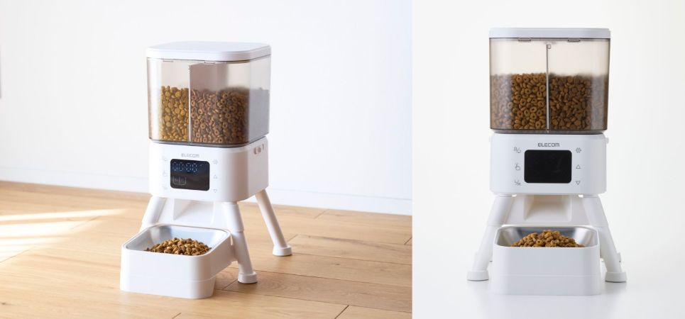 お出かけ中でも2種類のフードをあげられる!健康管理やちょっとしたご褒美にもぴったりなタイマー式自動給餌器を新発売