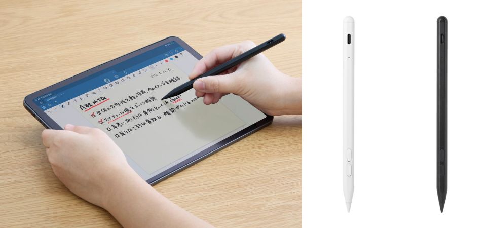 手を止めずスムーズに書ける!「戻す」「消す」を、ショートカットボタンを押すだけで使えるiPad用Bluetooth&reg;アクティブタッチペンを新発売