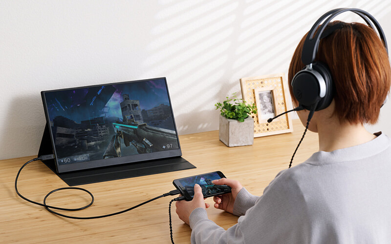 DisplayPort Alternate Mode対応のスマートフォンとの接続にも使用可能