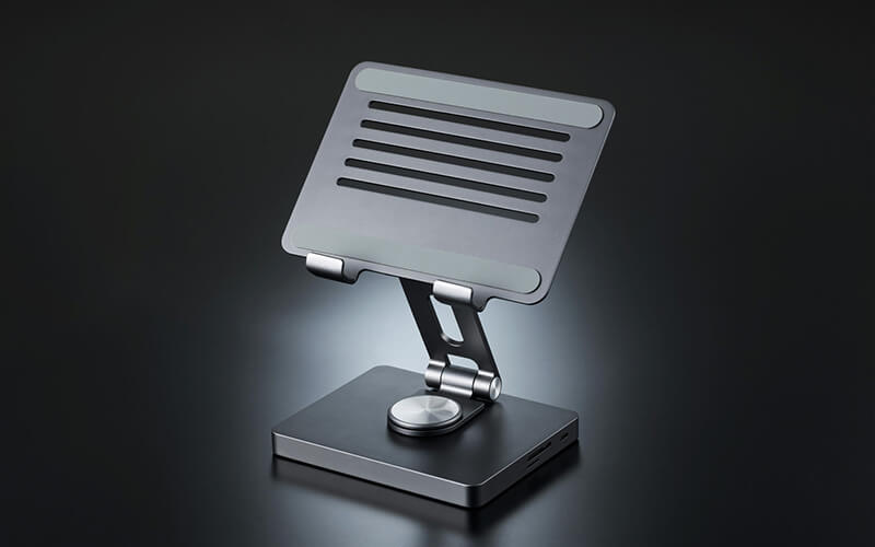 アルミ素材を採用したグレーカラーのクールなデザイン