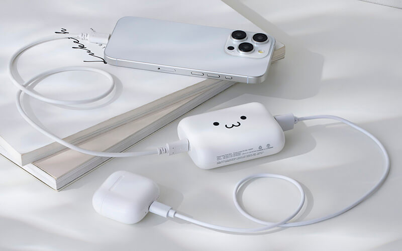 USB Type-CとUSB-Aの2ポートを装備し、2台同時に充電可能