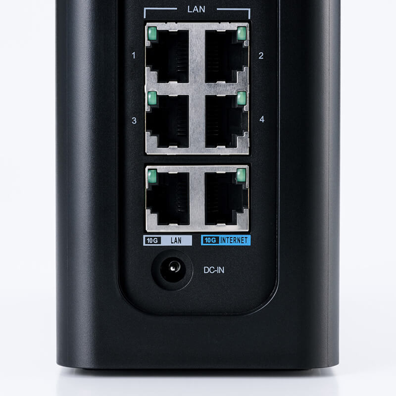INTERNET(WAN)・LANとも10Gbpsの高速通信に対応