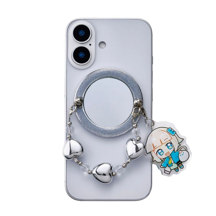 いつでも身だしなみチェックができる!背面がミラーになったマグネットスマホリング