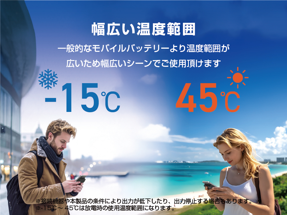 幅広い温度範囲