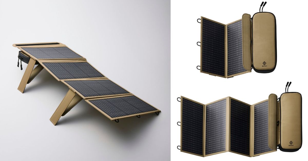 太陽の位置に対応できる広角度スタンド付き!電気を現地調達できるモバイルソーラーチャージャーを新発売