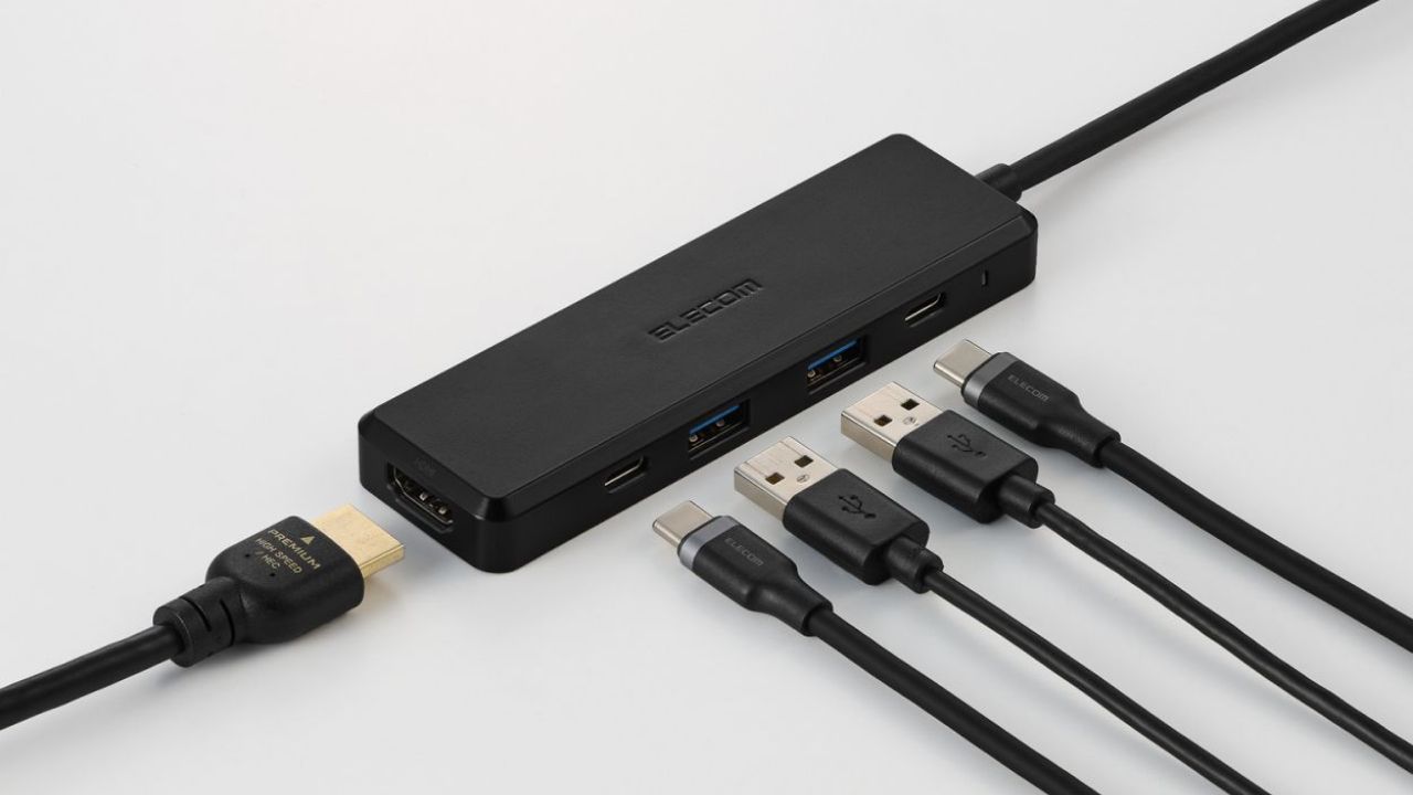 USB機器・HDMI&reg;・充電器をこの1台にまとめて接続できる!5ポート搭載のドッキングステーション(マグネット付き/5Gbps/4K60Hz)