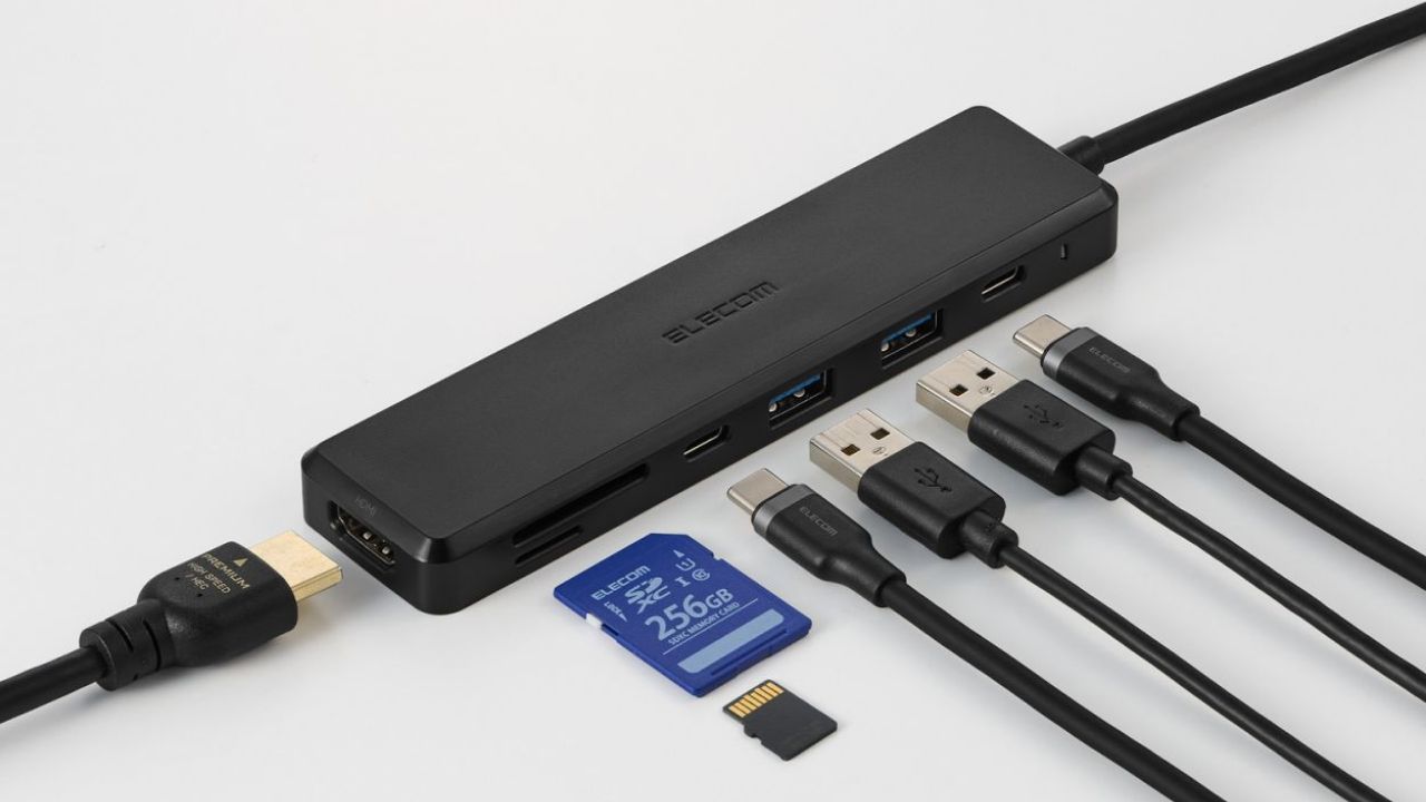 USB機器・SDカード・HDMI&reg;・充電器をこの1台にまとめて接続できる!7ポート搭載のドッキングステーション(マグネット付き/10Gbps/4K60Hz)