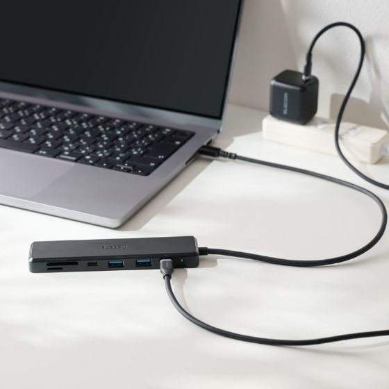USB機器・SDカード・HDMI&reg;・充電器をこの1台にまとめて接続できる!7ポート搭載のドッキングステーション(マグネット付き/10Gbps/4K60Hz)