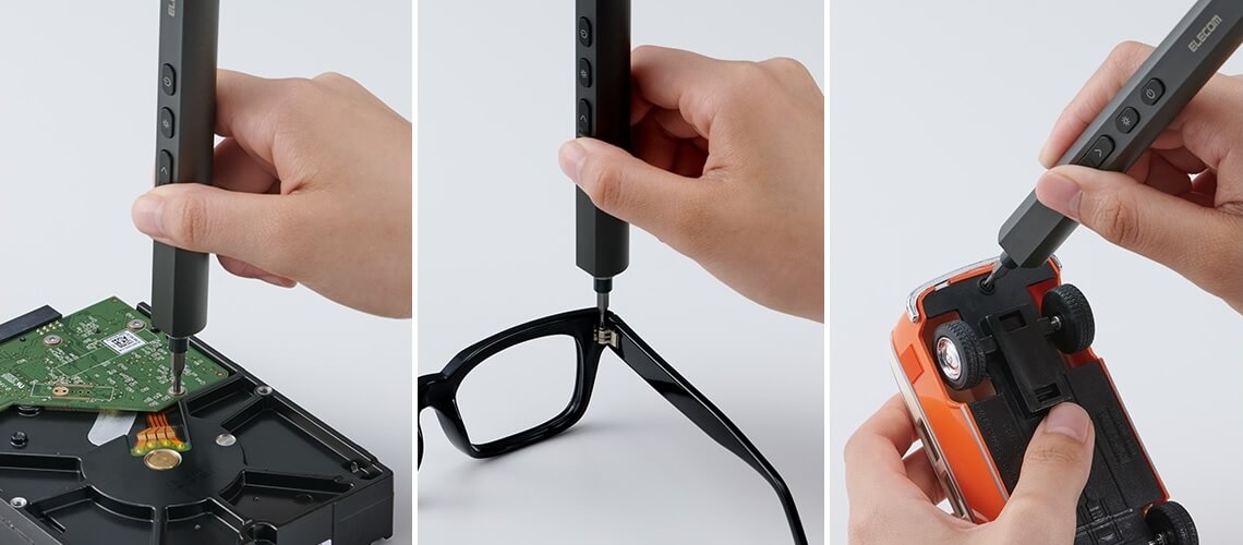 精密機器をはじめ、眼鏡やおもちゃなどの小さなネジにも使えます