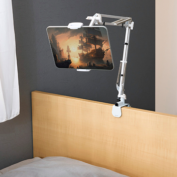 ソファやベッドでくつろいだまま楽に使える!タブレット・スマートフォン用Zアーム型スタンド/ベッドサイド