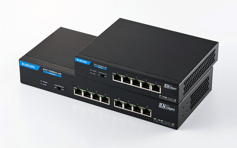 (上)5ポートモデル：EHC-X05MA-HB、(下)8ポートモデル：EHC-X08MA-HB