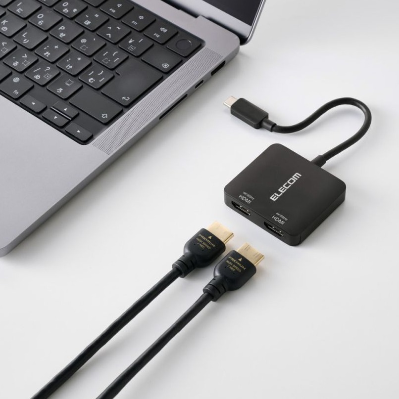 最大2台のディスプレイに複製・拡張表示 USB Type-C → HDMI 2ポートモデル