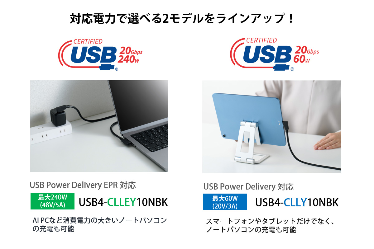 対応電力で選べる2モデルをラインアップ！