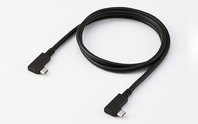 難燃性の素材を使用した2重シールドケーブルと金メッキピンを採用