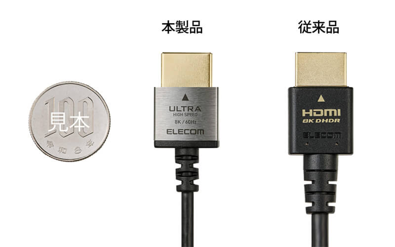 従来品よりもコンパクトなコネクターとブッシュ部分、さらにスーパースリムなケーブルを採用
