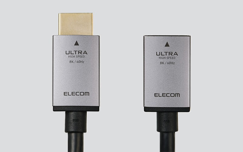 金メッキピンを採用するなど高い導電性を備えるほか、コネクター本体には製品仕様がひと目で分かる印字付き
