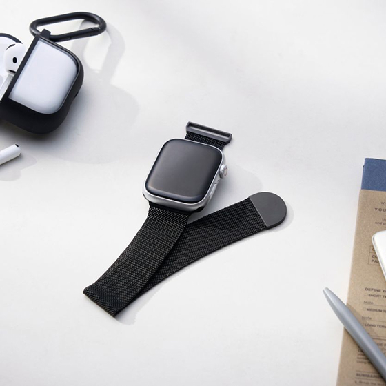 細かなサイズ調節で手首にしなやかにフィット!エレガントでスタイリッシュなApple Watch用ステンレスミラネーゼバンド