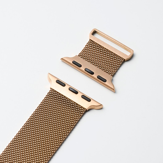 細かなサイズ調節で手首にしなやかにフィット!エレガントでスタイリッシュなApple Watch用ステンレスミラネーゼバンド