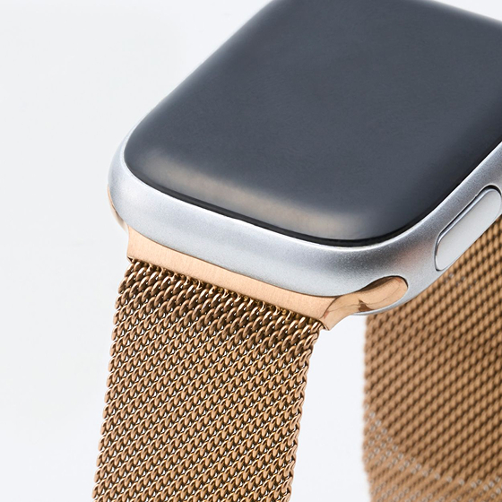 細かなサイズ調節で手首にしなやかにフィット!エレガントでスタイリッシュなApple Watch用ステンレスミラネーゼバンド