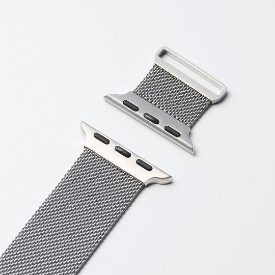 細かなサイズ調節で手首にしなやかにフィット!エレガントでスタイリッシュなApple Watch用ステンレスミラネーゼバンド