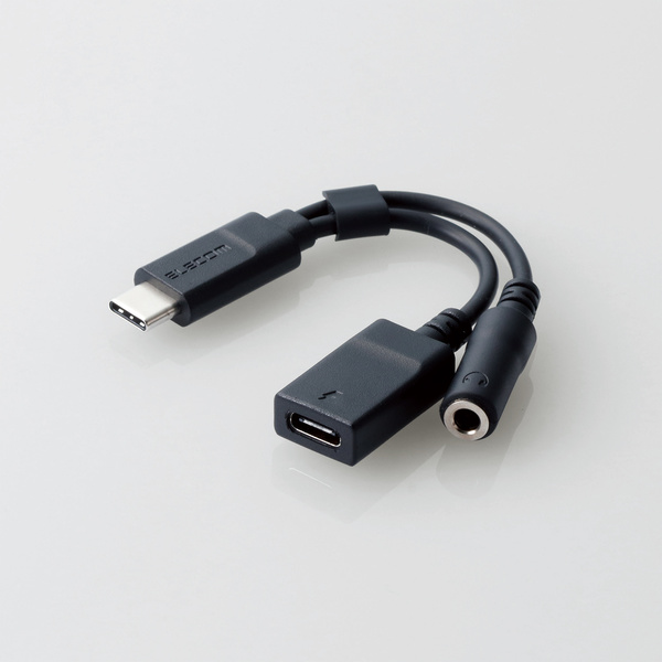 充電付きUSB Type-C対応イヤホン端子変換ケーブル