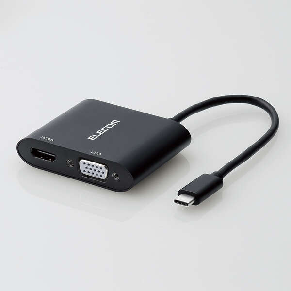 Type‐C変換アダプタ HDMI VGA (最大3画面) - AD-CHDMIVGAHBK