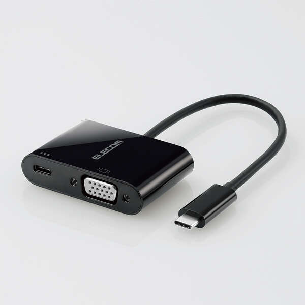 Type‐C変換アダプタ VGA USB PD対応 AD-CVGAPDBK