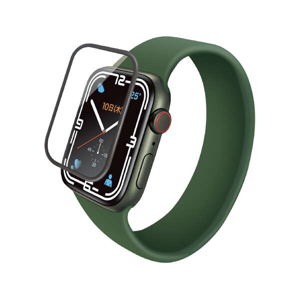 Apple Watch 45mm用フルカバーガラスフィルム エッジ強化 - AW-21AFLGHR