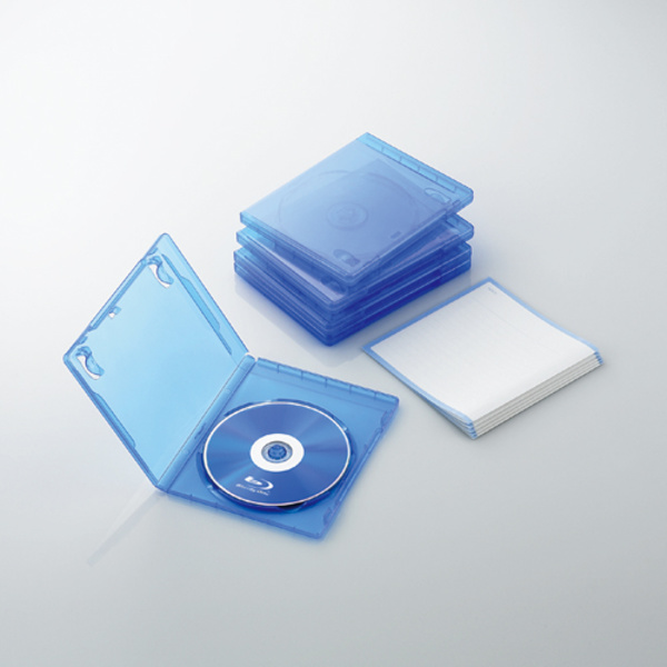 エレコム ディスクケース Blu-ray DVD CD 対応 Blu-rayケース DVDケース CDケース スリム 1枚収納 50枚セット 5色アソート CCD-JSCS50ASO