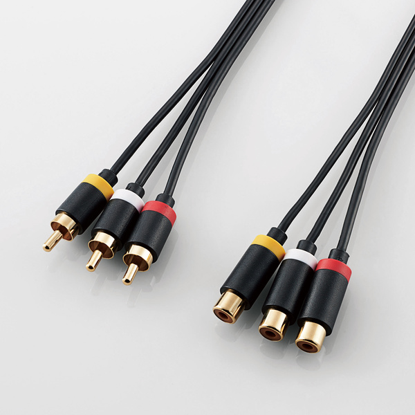 低廉 5m W3 RCA延長ケーブル RCA×3 オス -RCA×3 メス VM-4007 VM4007