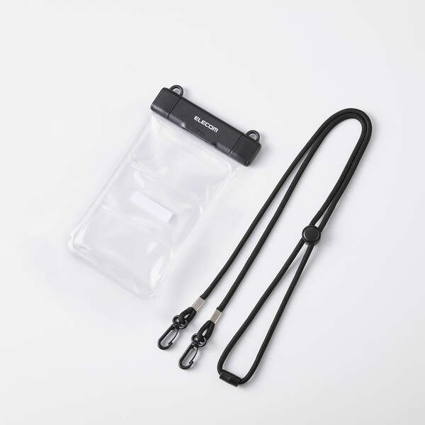 スマホ用防水ケース IP68 水中操作対応 2ポケット ワンタッチ - DK