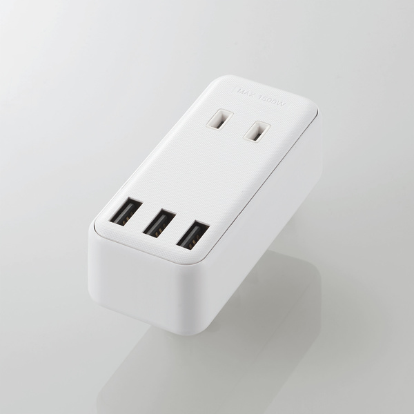 モバイルUSBタップ(直差し/2口+3ポート) - ECT-03WH モバイルUSBタップ(直差し/2口+3ポート) - ECT-03WH