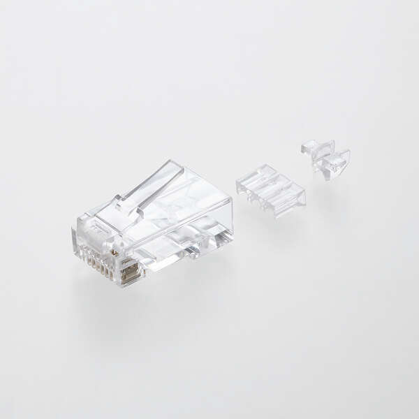 自作用RJ45コネクター(ガイドパーツ付き/10個入り) - LD-6RJ45T10/L