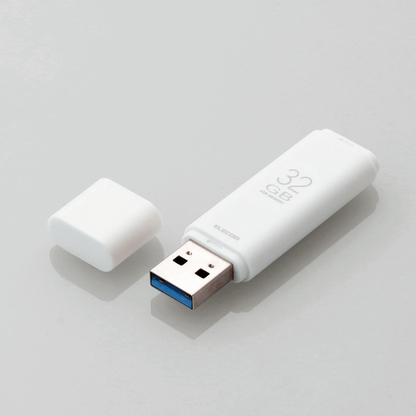 キャップ式USB3.1 Gen1メモリ（ホワイト）32GB - MF-TKU3032GWH