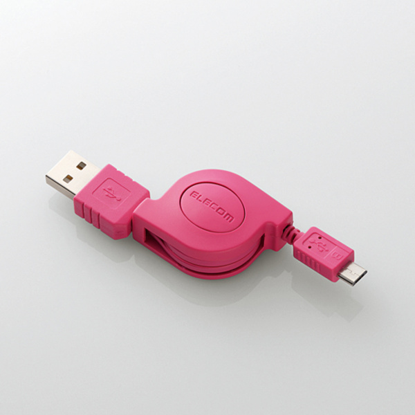 充電/データ転送用巻取りmicroUSBケーブル - MPA-AMBIRLC08PN