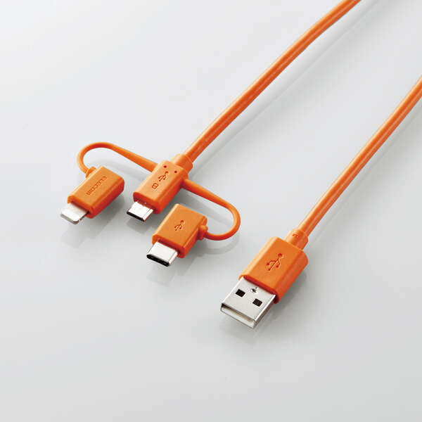 microUSB(B)ケーブル　オレンジ