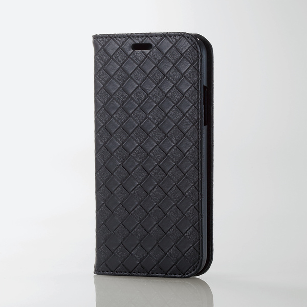iPhone X用ソフトレザーカバー/編み込み - PM-A17XPLFMBK