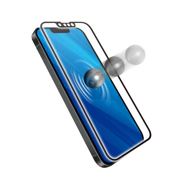 iPhone 14 ガラスフィルム フレーム付き SHOCKPROOF 高透明 ブルーライトカット - PM-A22AFLGZFBL