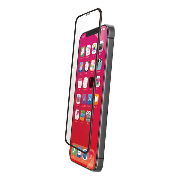 ELECOM iPhone 12 Pro Max ガラスフィルム フレーム付き… iPhone 12/12 Pro ガラスフィルム フレーム付き 反射防止