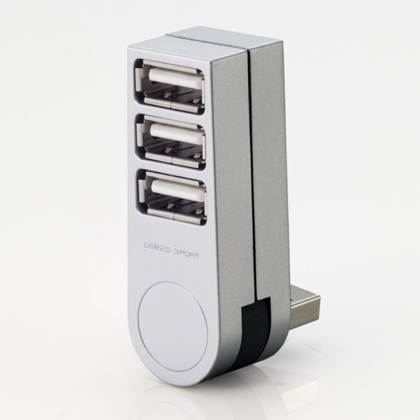 ノートパソコン用 直挿し3ポートUSBハブ - U2H-TZ300BSV