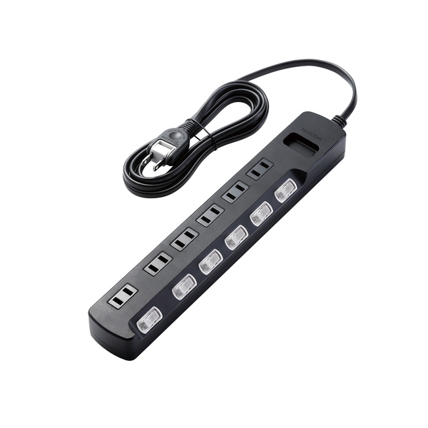 エレコム 電源タップ 雷ガード 個別スイッチ ほこりシャッター付 スイングプラグ 6個口 5m ブラック AVT-K6A-2650BK  UiSoN57k6b, スマホ、タブレット、パソコン - centralcampo.com.br