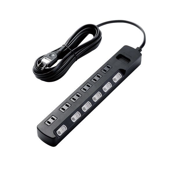 TV用ほこり防止シャッター付雷ガードタップ - AVT-K6A-2650BK
