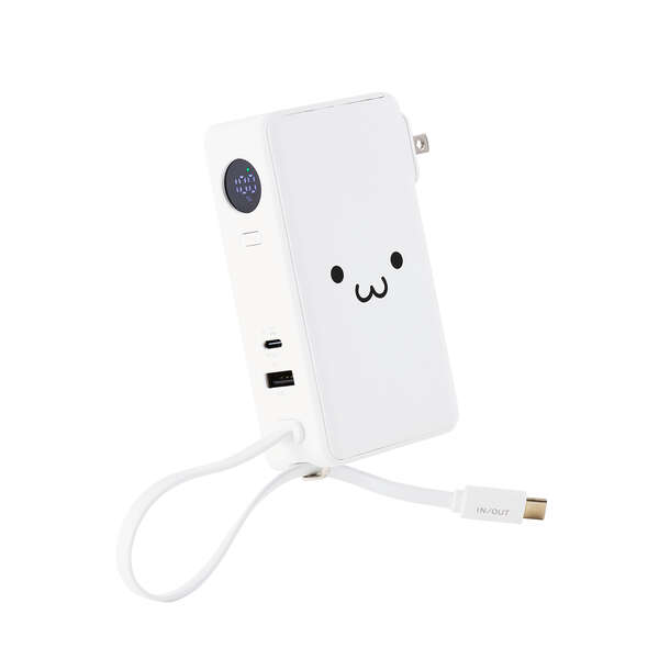 ELECOM AC・USB-Cケーブル一体型バッテリー