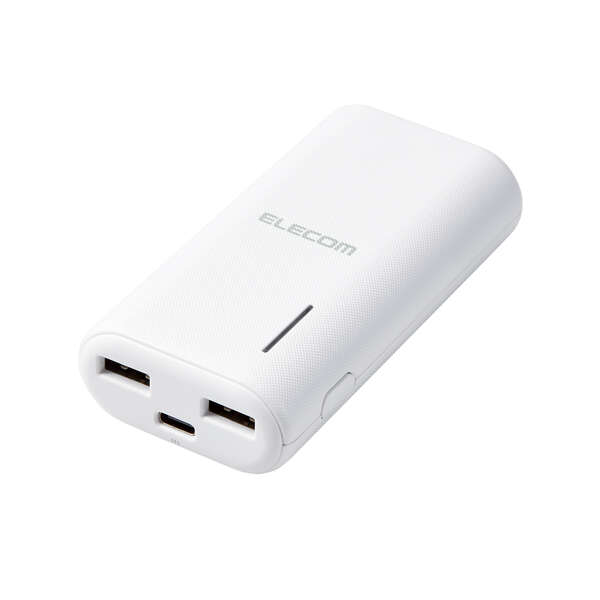 抗菌モバイルバッテリー(6700mAh/2.6A/Type-A×2) - DE-C30L-6700WH